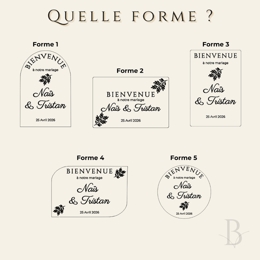 Pancarte de bienvenue en bois personnalisée – (Mariage, Baptême, Anniversaire)