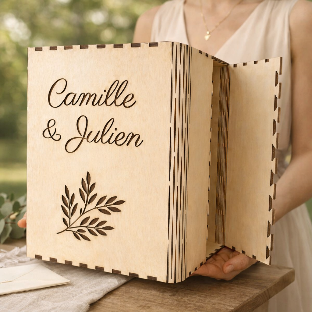 Urne mariage personnalisée en bois
