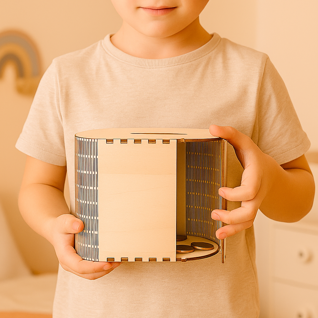 Tirelire enfant personnalisée en bois
