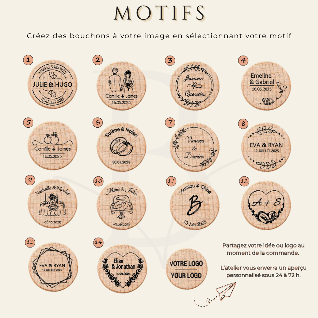Bouchon personnalisé – Cadeau invité mariage
