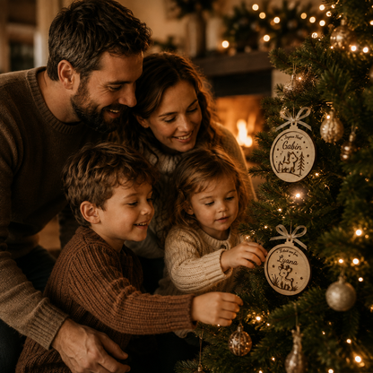 Boule de Noël personnalisée en bois – Collection Animaux