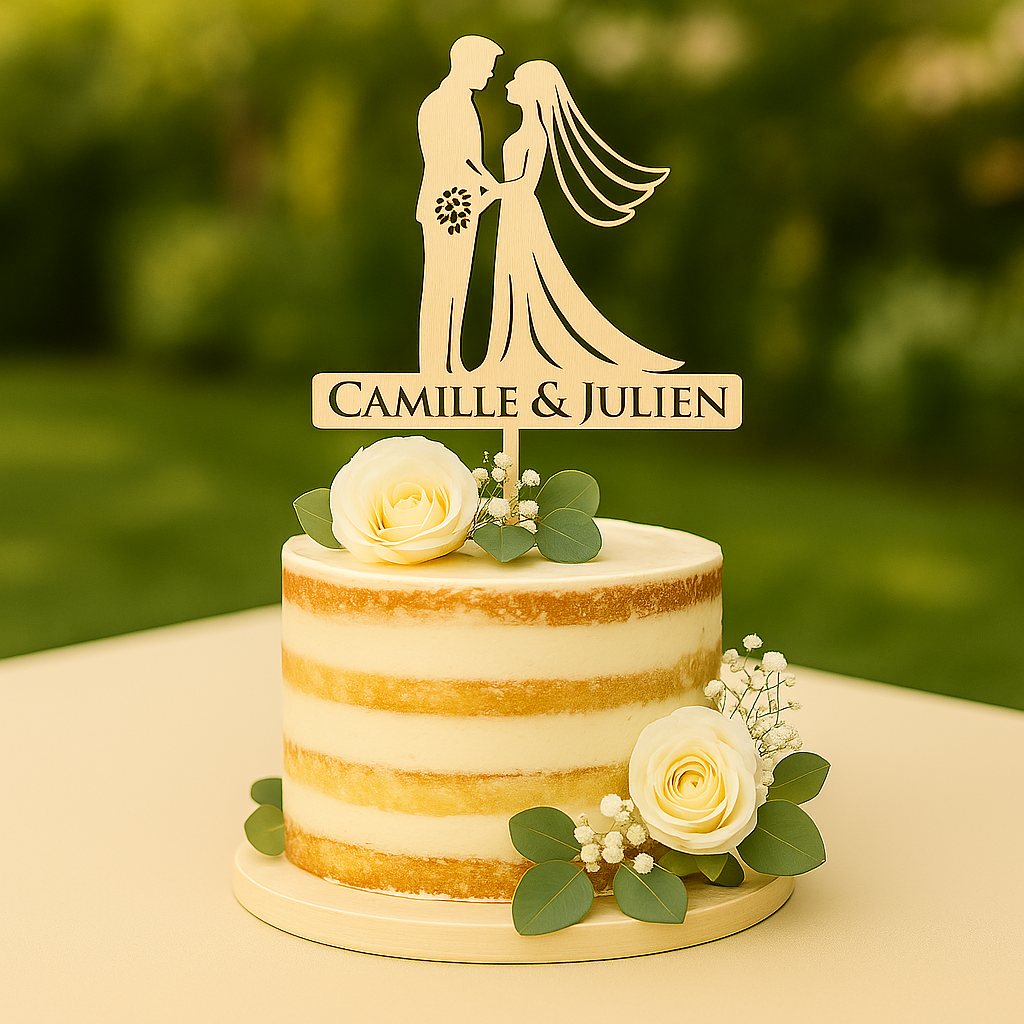 Cake topper mariés personnalisé