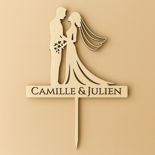 Cake topper mariés personnalisé