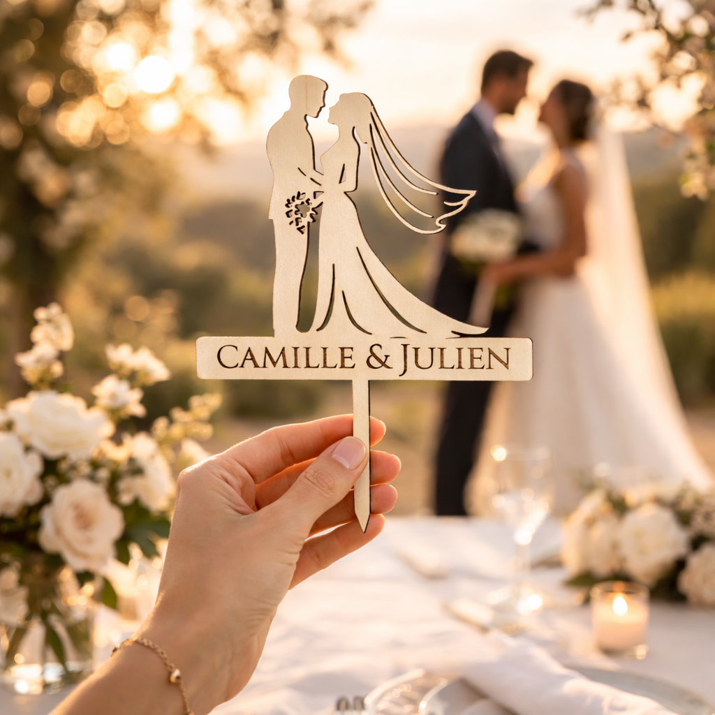 Cake topper mariés personnalisé