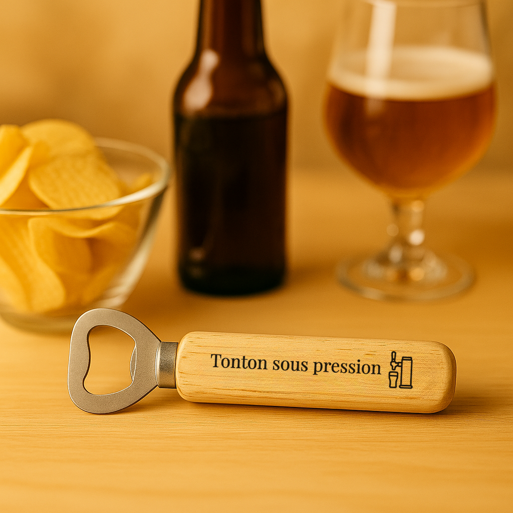 Décapsuleur personnalisé en bois