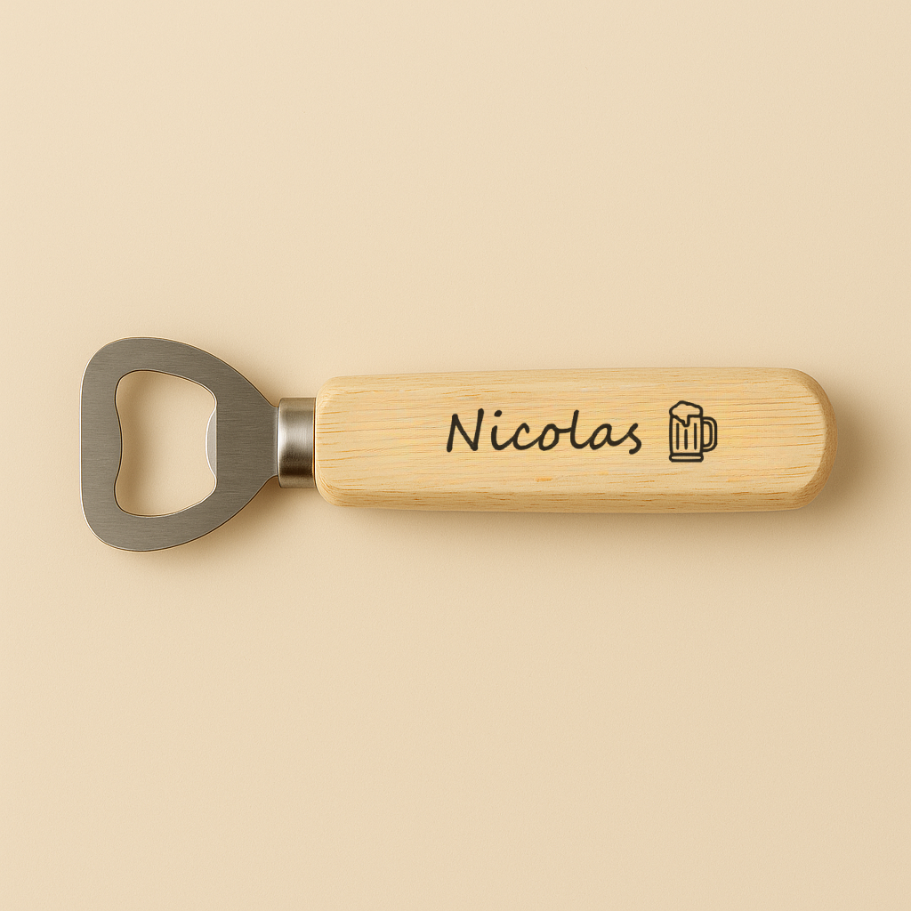 Décapsuleur personnalisé en bois