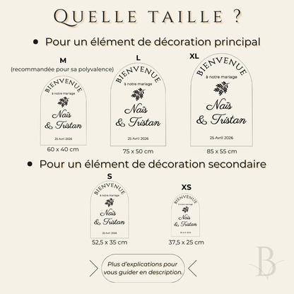 Pancarte de bienvenue en bois – (personnalisée Mariage, Baptême, Anniversaire)