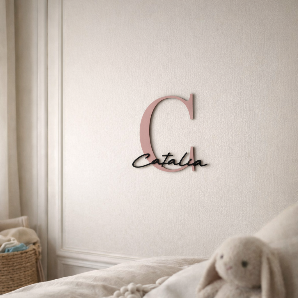 Initiale décorative avec prénom – Style Graphique