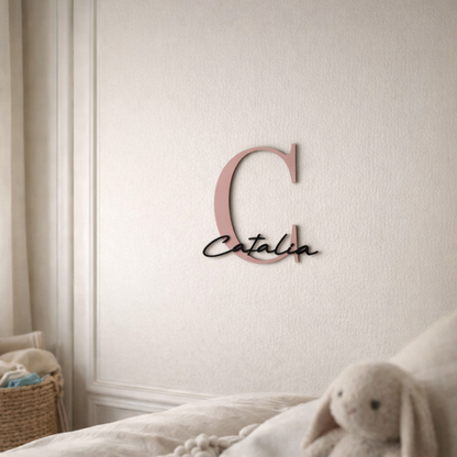 Initiale décorative avec prénom – Style Graphique