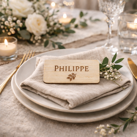 Marque-places en bois personnalisés - Événements & réceptions