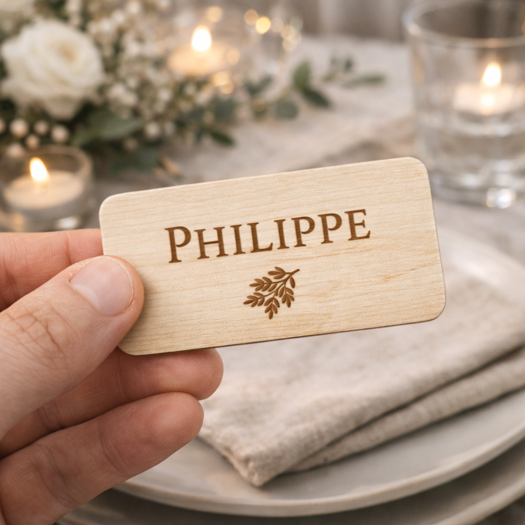 Marque-places en bois personnalisés - Événements & réceptions
