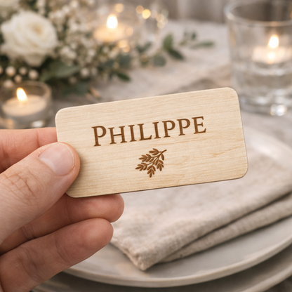 Marque-places en bois personnalisés - Événements & réceptions