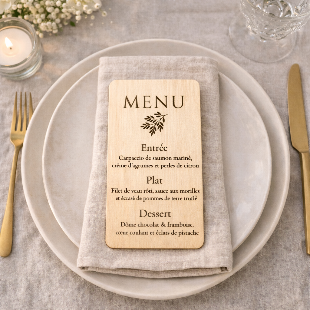 Menu individuel personnalisé – Élégance de table