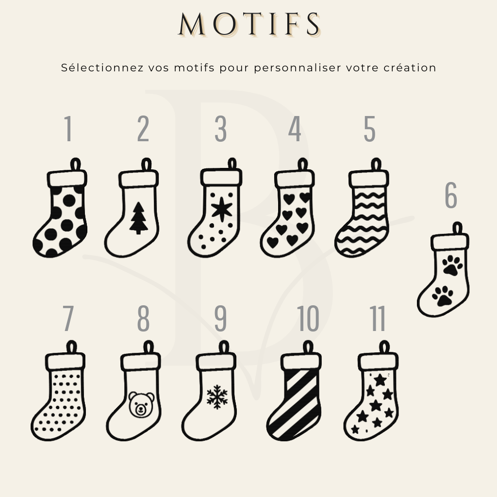 Boule de Noël personnalisée famille en bois – Collection chaussettes