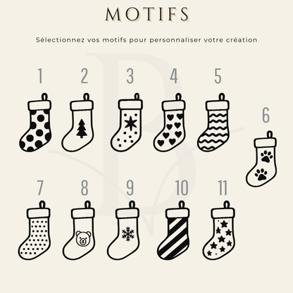 Boule de Noël personnalisée famille en bois – Collection chaussettes