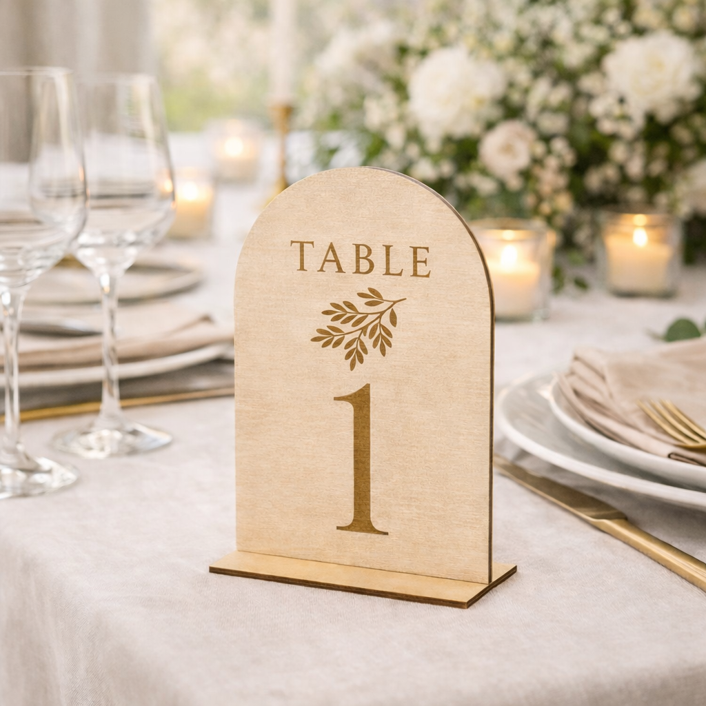 Nom et numéro de table - Autoportant & personnalisé