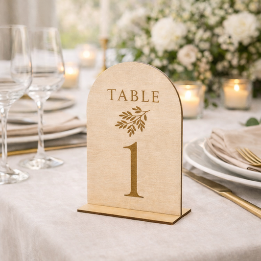 Nom et numéro de table - Autoportant & personnalisé