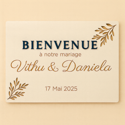 Pancarte de bienvenue personnalisée – (Mariage, Baptême, Anniversaire)