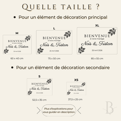 Pancarte de bienvenue personnalisée – (Mariage, Baptême, Anniversaire)