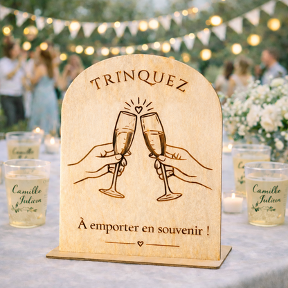 Pancarte autoportante – Gobelets/verres à conserver