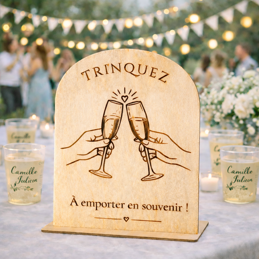 Pancarte autoportante – Gobelets/verres à conserver