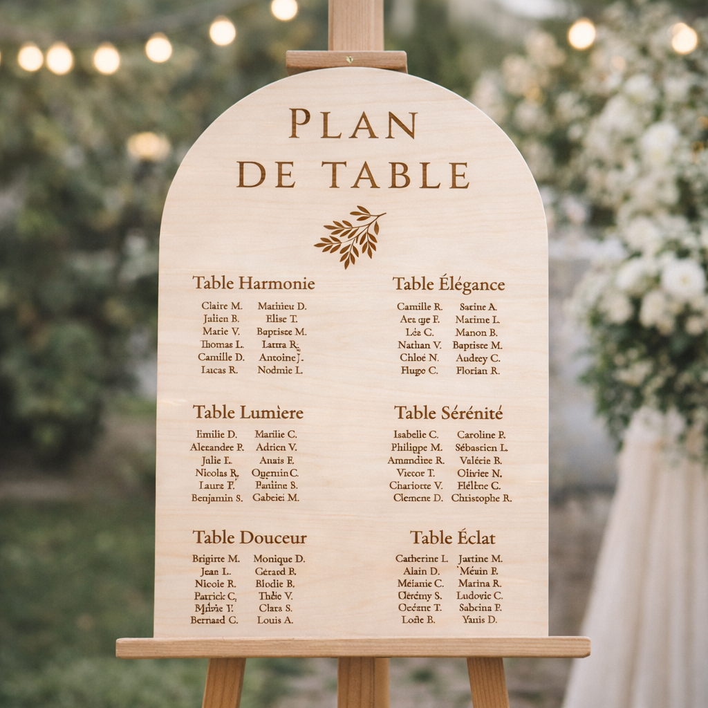 Pancarte Plan de table – Grand format