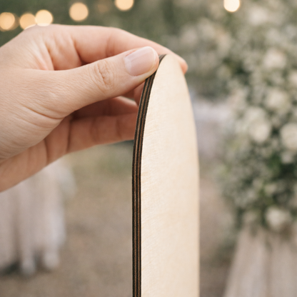 Menu mariage en bois – Panneau grand format personnalisé