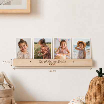 Porte-photos mural personnalisé en bois pour enfant