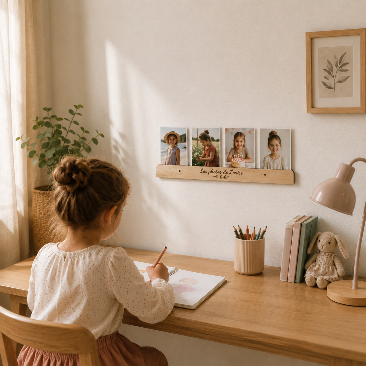 Porte-photos mural personnalisé en bois – Prêt à installer
