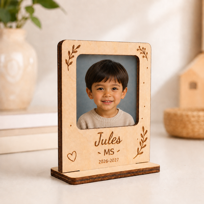 Porte-photo scolaire personnalisé sur socle