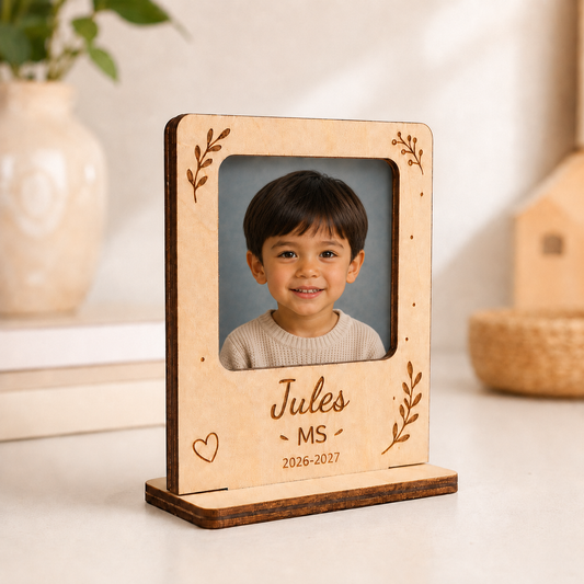Porte-photo scolaire personnalisé sur socle