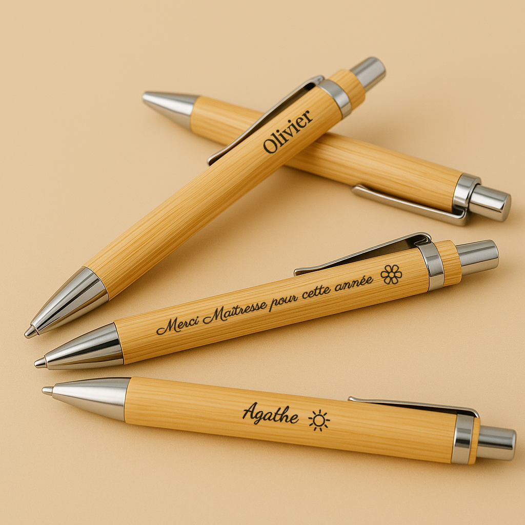 Stylo personnalisé en bambou