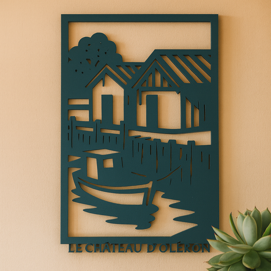 Tableau “Le Château d’Oléron - Cabanes” personnalisable