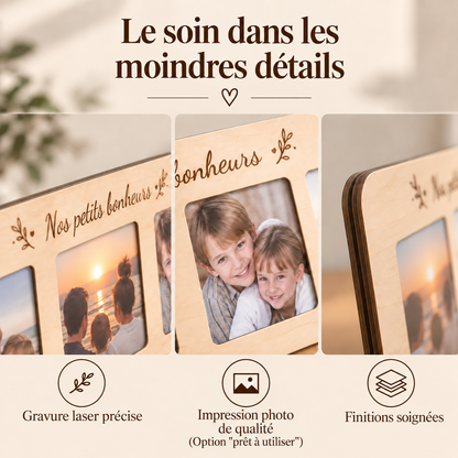 Cadre photo famille personnalisé – 3 photos